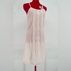 Intimates 100% Cotton Baby Pink And White Swiss Dot Coquette Nightgown / Slip
